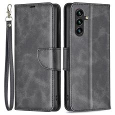 OEM - Samsung Galaxy A55 5G Pl&aring;nboksfodral Anti-Scratch Konstl&auml;der St&auml;ll - Svart