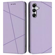 OEM - Samsung Galaxy A55 5G Pl&aring;nboksfodral Impr&auml;gnat Konstl&auml;der St&auml;ll - Lila