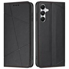 OEM - Samsung Galaxy A55 5G Pl&aring;nboksfodral Impr&auml;gnat Konstl&auml;der St&auml;ll - Svart