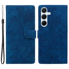 OEM - Samsung Galaxy A55 5G Pl&aring;nboksfodral Konstl&auml;der Blomm&ouml;nster - Bl&aring;