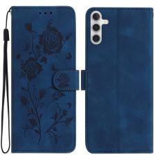 OEM - Samsung Galaxy A55 5G Pl&aring;nboksfodral Konstl&auml;der Rosm&ouml;nster - Bl&aring;