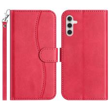 OEM - Samsung Galaxy A55 5G Pl&aring;nboksfodral Konstl&auml;der S-formad S&ouml;mnad - Rosa