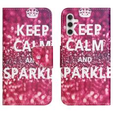 OEM - Samsung Galaxy A55 5G Pl&aring;nboksfodral Konstl&auml;der - Keep Calm and Sparkle