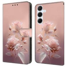 OEM - Samsung Galaxy A55 5G Pl&aring;nboksfodral M&ouml;nstertryck Konstl&auml;der Flip - Keramik Rosa