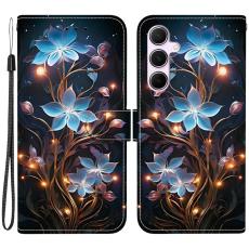 OEM - Samsung Galaxy A55 5G Pl&aring;nboksfodral Konstl&auml;der Flip - Liten Lyktblomma