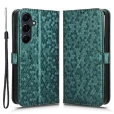 OEM - Samsung Galaxy A55 5G Pl&aring;nboksfodral Prickm&ouml;nster Konstl&auml;der - Gr&ouml;n