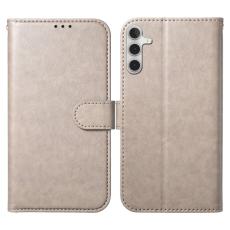 OEM - Samsung Galaxy A55 5G Pl&aring;nboksfodral Konstl&auml;der Folio Flip - Gr&aring;