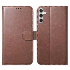 OEM - Samsung Galaxy A55 5G Pl&aring;nboksfodral Konstl&auml;der Folio Flip - Brun