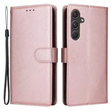 OEM - Samsung Galaxy A55 5G Pl&aring;nboksfodral Konstl&auml;der - Ros&eacute;guld