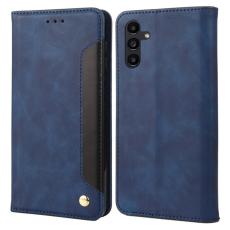 OEM - Samsung Galaxy A55 5G Pl&aring;nboksfodral Konstl&auml;der St&ouml;tskydd - Bl&aring;