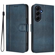 OEM - Samsung Galaxy A55 5G Pl&aring;nboksfodral Retro Textur Konstl&auml;der - Bl&aring;