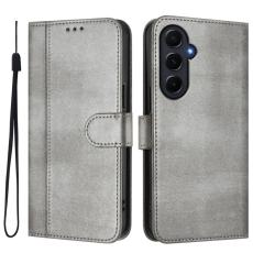 OEM - Samsung Galaxy A55 5G Pl&aring;nboksfodral St&auml;ll Retro Textur Konstl&auml;der - Gr&aring;