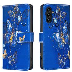 OEM - Samsung Galaxy A55 5G Pl&aring;nboksfodral St&auml;llning Konstl&auml;der - Lila Fj&auml;rilar