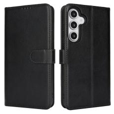 OEM - Samsung Galaxy A55 5G Pl&aring;nboksfodral St&ouml;tt&aring;ligt Konstl&auml;der - Svart