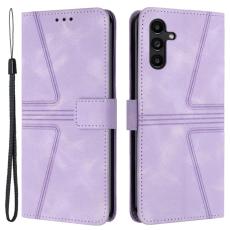 OEM - Samsung Galaxy A55 5G Pl&aring;nboksfodral Triangelpr&auml;gling Konstl&auml;der - Lila