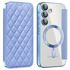 OEM - Samsung Galaxy A55 5G Pl&aring;nboksfodral KonstL&auml;der RFID-Skydd - Bl&aring;