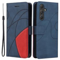 OEM - Samsung Galaxy A55 5G Pl&aring;nboksfodral Konstl&auml;der St&auml;ll - Bl&aring;