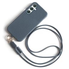 OEM - Samsung Galaxy A55 5G Skal &Auml;kta L&auml;der PC - Bl&aring;