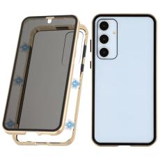 OEM - Samsung Galaxy A55 5G Skal H&auml;rdat Glas Metall Magnetl&aring;s - Guld