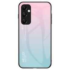 OEM - Samsung Galaxy A55 5G Skal H&auml;rdat Glas + Plast - Gradient Rosa Bl&aring;
