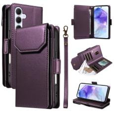 OEM - Samsung Galaxy A55 5G Skal Konstl&auml;der Med Kortfack - Lila