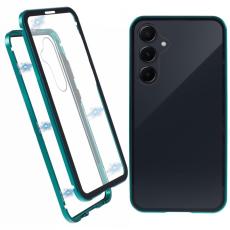 OEM - Samsung Galaxy A55 5G Skal Magnetiskt H&auml;rdat Glas Dubbel-Sidig - Gr&ouml;n