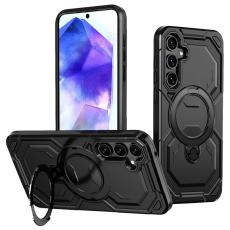 OEM - Samsung Galaxy A55 5G Skal Magnetiskt Ring St&auml;ll PC + TPU - Svart