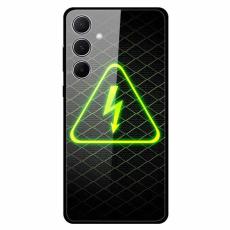 OEM - Samsung Galaxy A55 5G Skal M&ouml;nstertryck H&auml;rdat Glas+TPU - Blixtsymbol