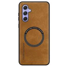 OEM - Samsung Galaxy A55 5G Skal Plast + Konstl&auml;der - Brun