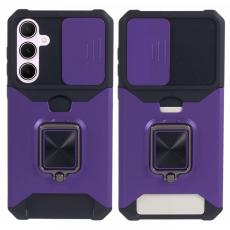 OEM - Samsung Galaxy A55 5G Skal Plast Kortfodral St&auml;ll - Lila