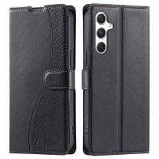 OEM - Samsung Galaxy A55 5G Skal PU L&auml;der Flip Fodral med Kortfack - Svart