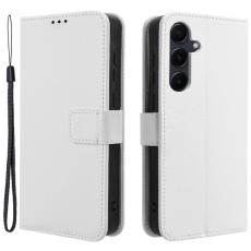 OEM - Samsung Galaxy A55 5G Skal PU L&auml;der Flip Fodral - Vit