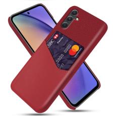 OEM - Samsung Galaxy A55 5G Skal PU L&auml;der + Plast - R&ouml;d