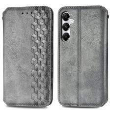 OEM - Samsung Galaxy A55 5G Skal PU L&auml;der Rhombus Pr&auml;gling - Gr&aring;