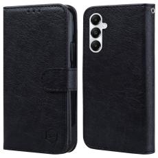 OEM - Samsung Galaxy A55 5G Skal PU L&auml;der St&auml;llfodral - Svart