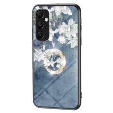 OEM - Samsung Galaxy A55 5G Skal Tempererat Glas Blomm&ouml;nster - Kinesisk Ros