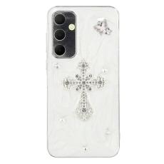 OEM - Samsung Galaxy A55 5G Skal TPU + Akryl - Rhinestone Cross