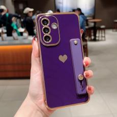 OEM - Samsung Galaxy A55 5G Skal TPU Electroplating Edge Love Heart - M&ouml;rklila