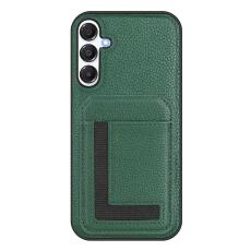 OEM - Samsung Galaxy A55 5G Skal TPU + Konstl&auml;der - M&ouml;rkgr&ouml;n