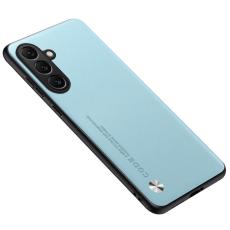 OEM - Samsung Galaxy A55 5G Skal TPU + Konstl&auml;der Textur - Ljusbl&aring;