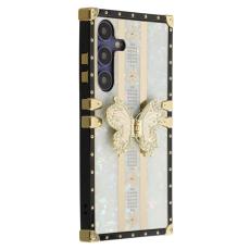 OEM - Samsung Galaxy A55 5G Skal TPU + PC Electroplaterad Fj&auml;ril - Vit