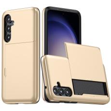 OEM - Samsung Galaxy A55 5G Skal TPU + PC Med Kortfack - Guld