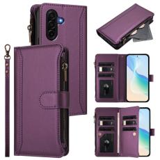 OEM - Samsung Galaxy A57 Pl&aring;nboksfodral Konstl&auml;der 9 Kortfack - Lila