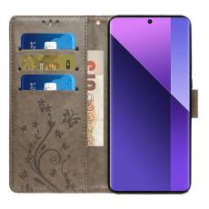 OEM - Samsung Galaxy A57 Pl&aring;nboksfodral Konstl&auml;der Blomtryck - Gr&aring;