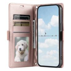 OEM - Samsung Galaxy A57 Pl&aring;nboksfodral Konstl&auml;der Rhombus - Ros&eacute;guld