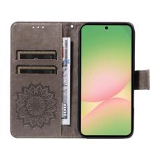 OEM - Samsung Galaxy A57 Pl&aring;nboksfodral Konstl&auml;der Solrosm&ouml;nster - Gr&aring;