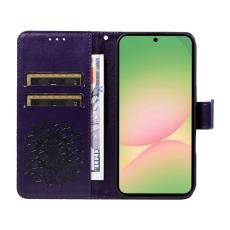 OEM - Samsung Galaxy A57 Pl&aring;nboksfodral Konstl&auml;der Solrostryck - Lila