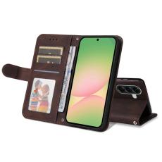 OEM - Samsung Galaxy A57 Pl&aring;nboksfodral Konstl&auml;der St&ouml;d med Rem - Brun