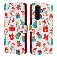 OEM - Samsung Galaxy A57 Pl&aring;nboksfodral Konstl&auml;der Julm&ouml;nster - Vit