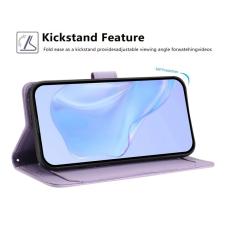 OEM - Samsung Galaxy A57 Pl&aring;nboksfodral Konstl&auml;der med Rem Flera Kortfack - Lila